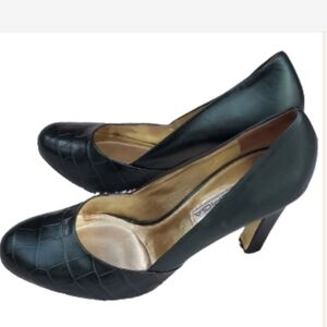 Via Spiga‎ Faux croc green pumps 9.5